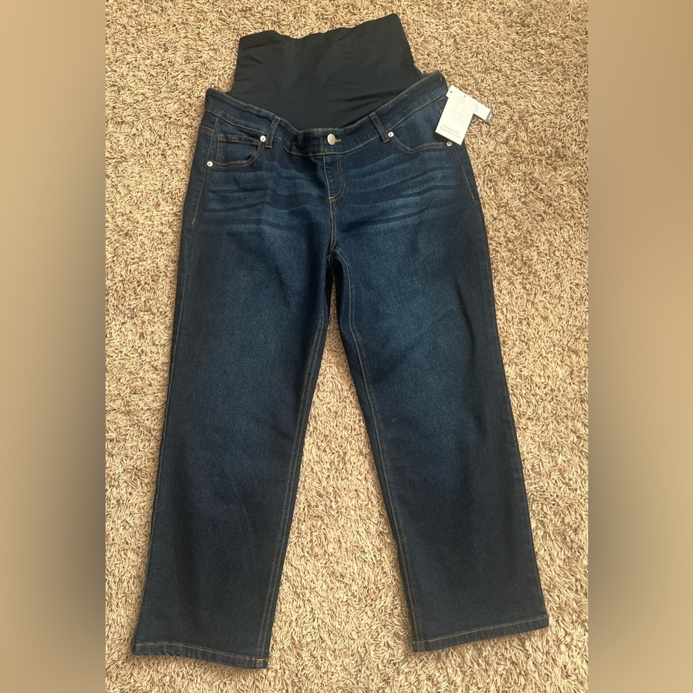 Time and Tru Women's Maternity Straight Jeans with Belly Band Size: Large
